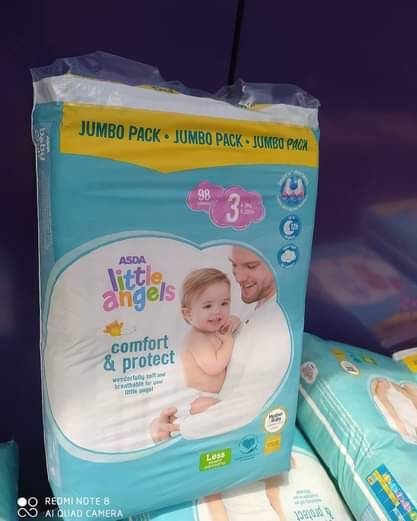 Little Angels Newborn Diapers, Size 3, Jumbo Pack (98 Count)