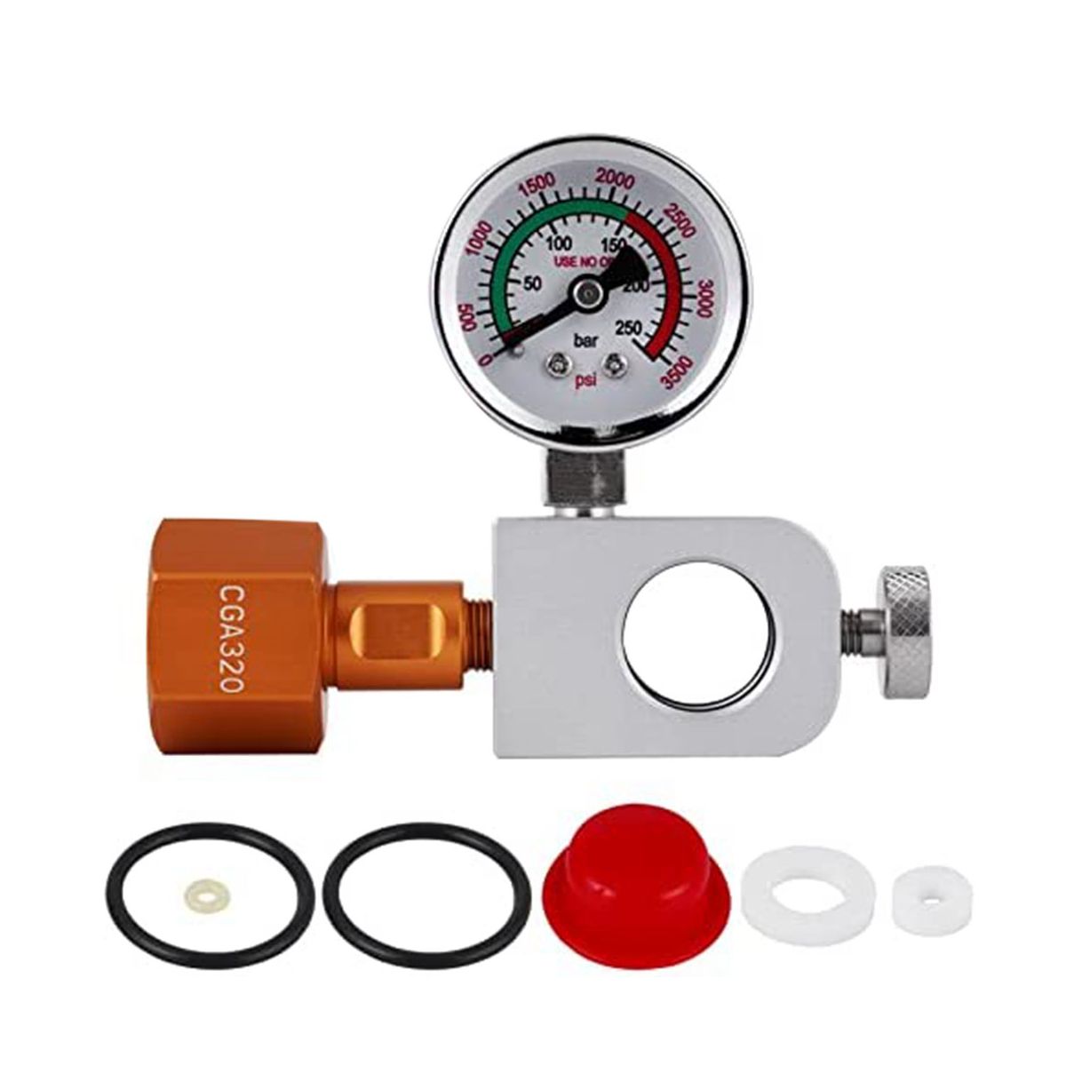 CO2 Refilling Adapter with 3500Psi Pressure Gauge Soda Terra Co2 Refill Adapter for Filling SodaArt Pink Soda Cylinder