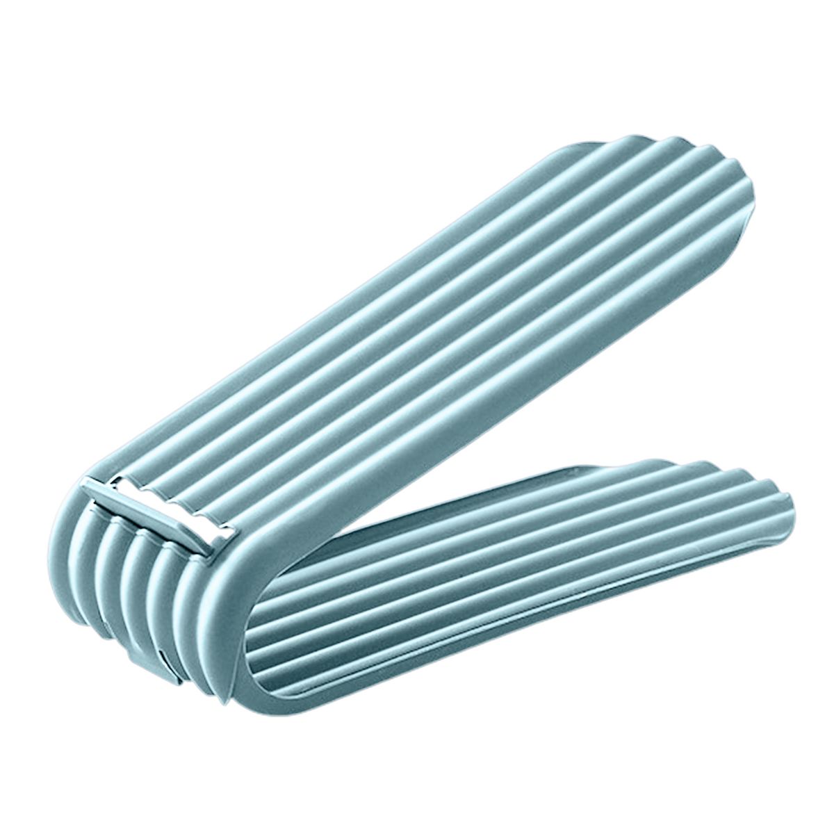 Shoes Holder Double Layer Stackable Plastic All-Light Blue