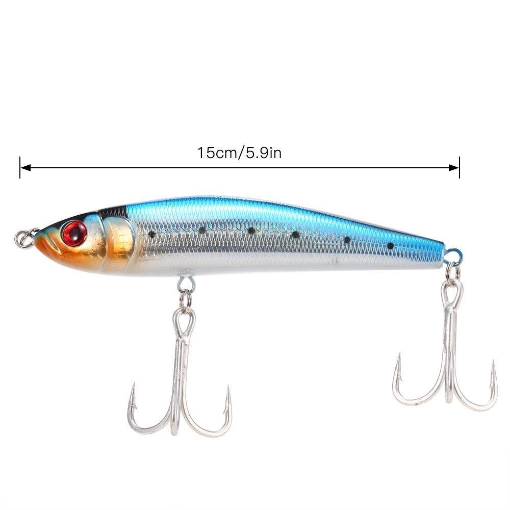 15cm 84g Sinking Pencil Lure Hard Bait Fishing Lure With 2