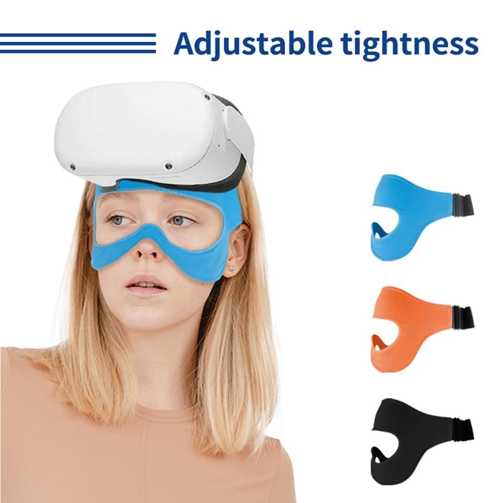 For Oculus Quest 2 VR Glasses Eye Mask Cover Breathable Sweat Band Virtual Reality Headset for Quest 2 HTC Vive-Blue