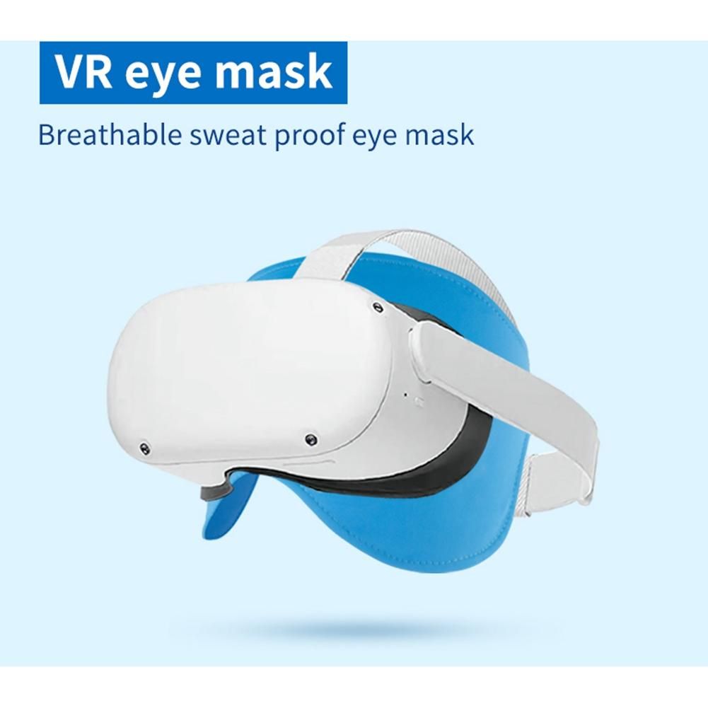 For Oculus Quest 2 VR Glasses Eye Mask Cover Breathable Sweat Band Virtual Reality Headset for Quest 2 HTC Vive-Blue