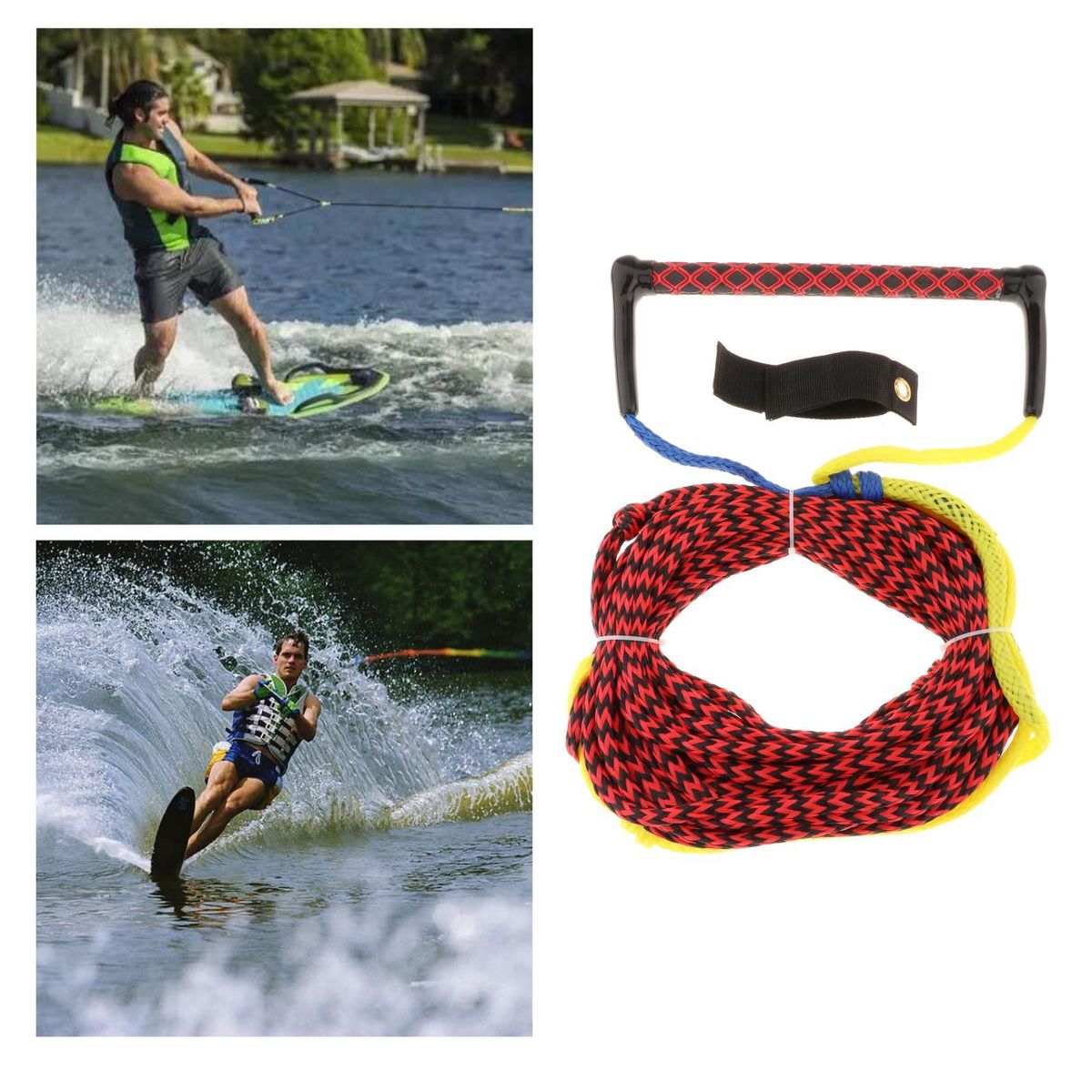 75ft Water Ski Rope Knee Board Floating Surf Rope With Red