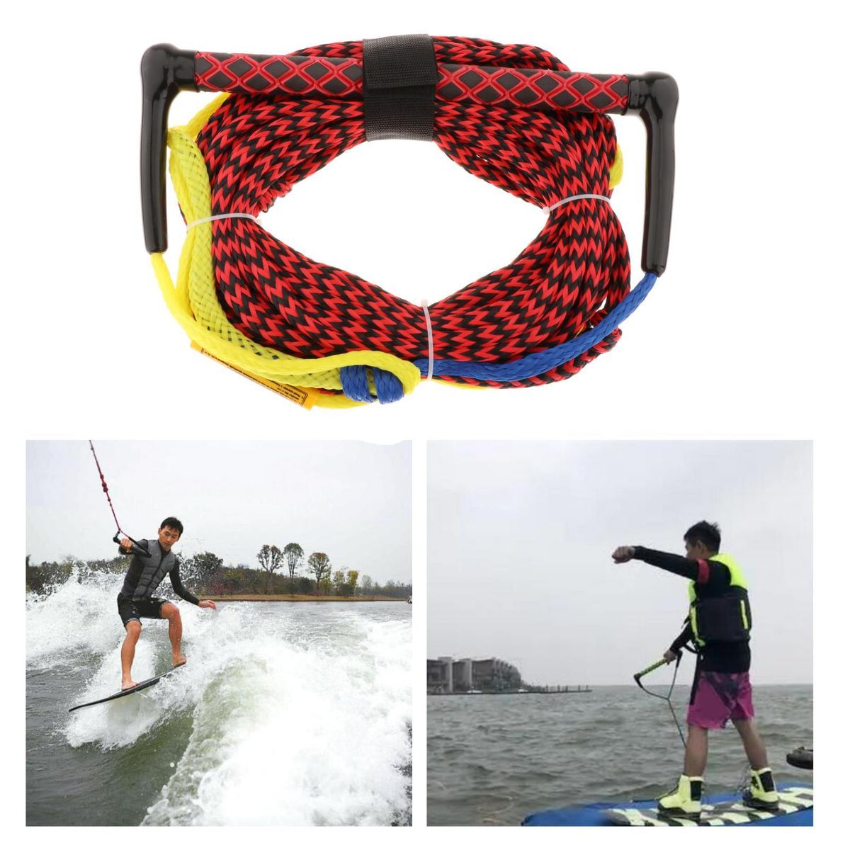 75ft Water Ski Rope Knee Board Floating Surf Rope With Red