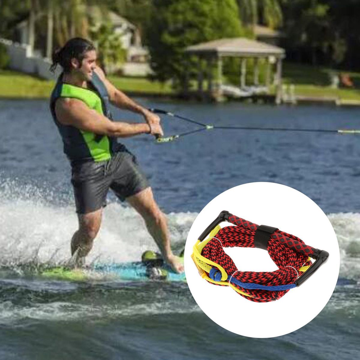 75ft Water Ski Rope Knee Board Floating Surf Rope With Red