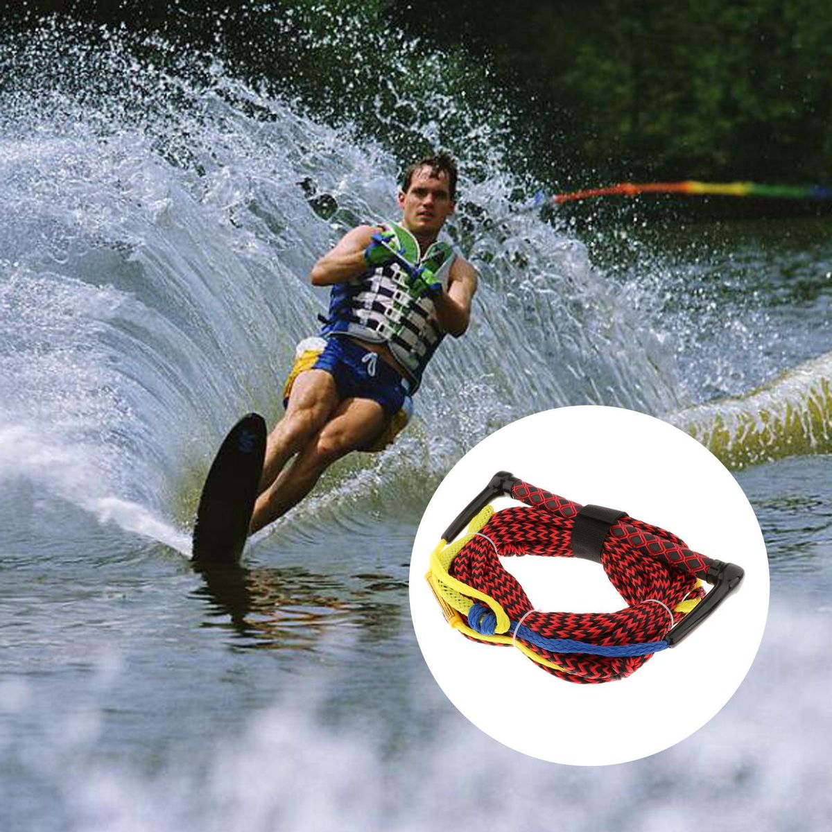 75ft Water Ski Rope Knee Board Floating Surf Rope With Red
