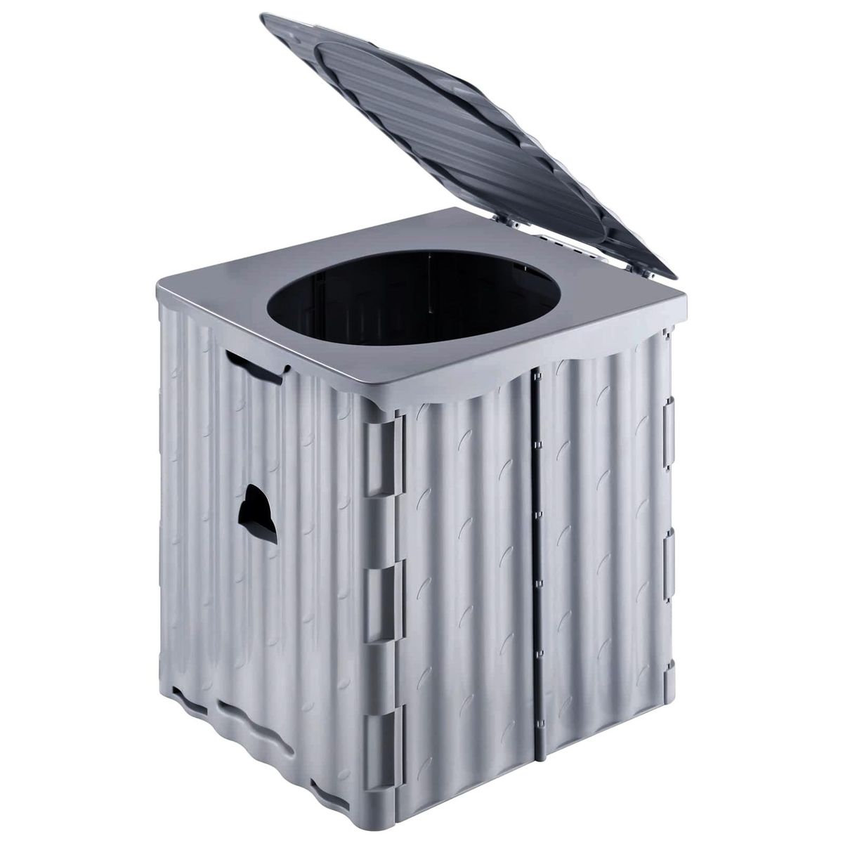 1 Set Mobile Toilet Travel Hiking Portable Commode Grey
