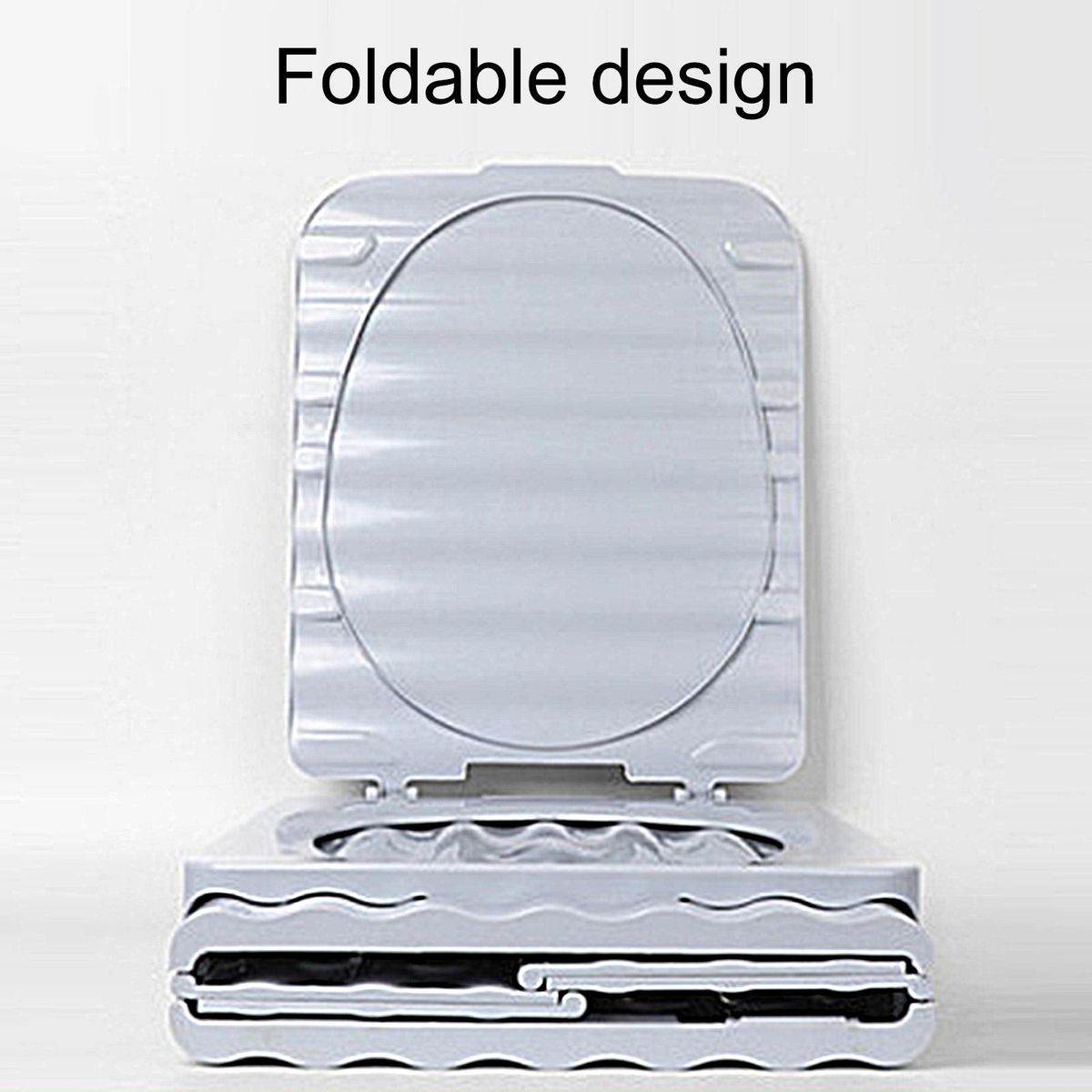 1 Set Mobile Toilet Travel Hiking Portable Commode Grey