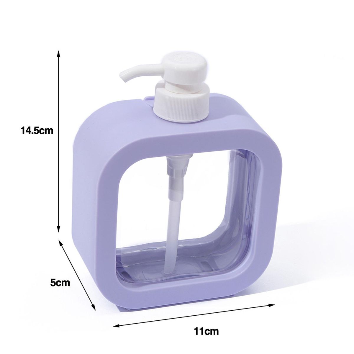 Refillable Soap Dispenser with Pump Square Dispenser Bottle for Lotion Purple