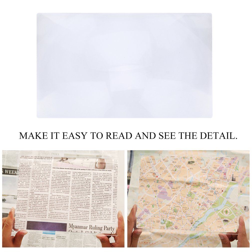 XL Full Page Magnifying Sheet Fresnel Lens 3X Magnification Magnifier Silvery