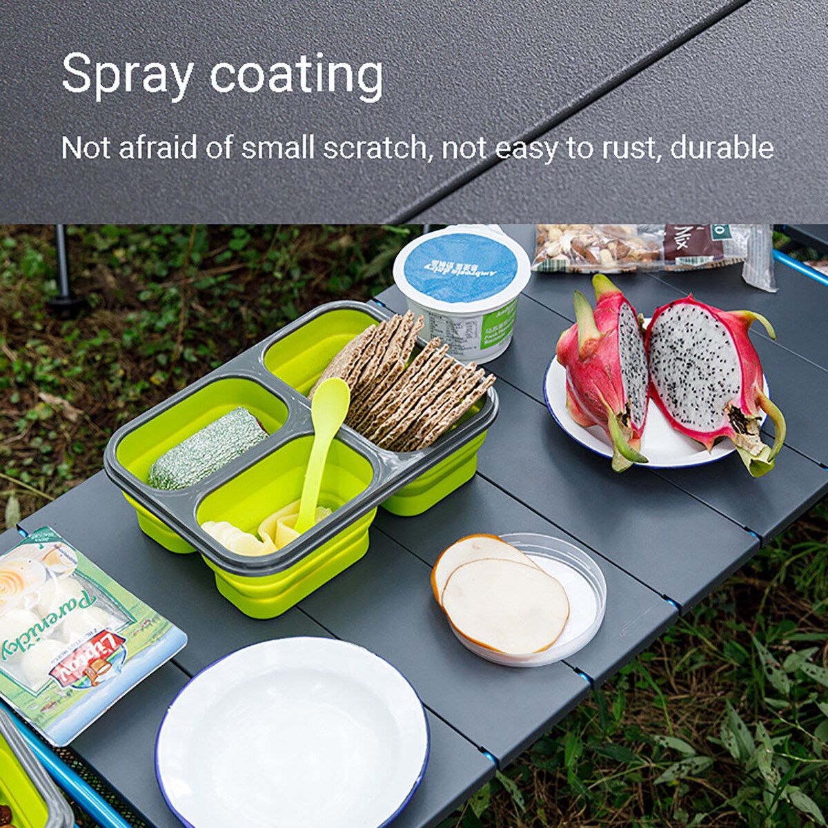 Portable Camping Table Aluminum Alloy Folding Camp Table Lightweight Outdoor For Camping Hiking Backpacking Picnic 1 X Lamp Post + Hook
