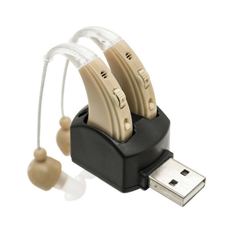 2 Deaf Hearing Aids USB Cheap Aid Auditive Rechargeable Clear Earphone S-109S For Elderly/Deaf