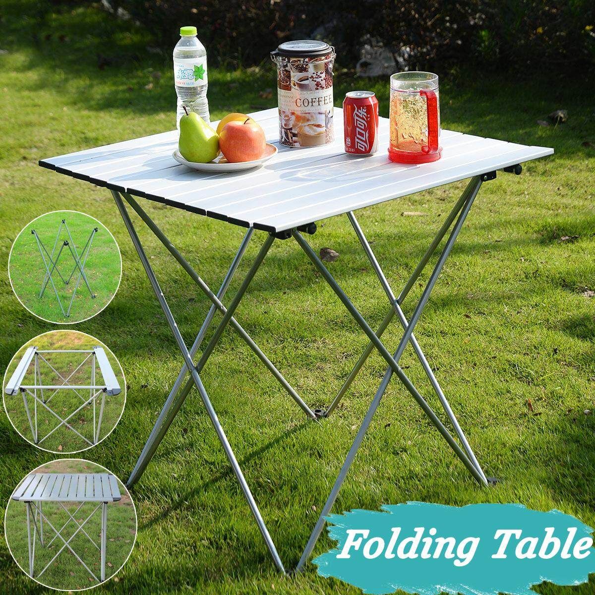 Foldable Portable Table Roll Up Aluminum Alloy Picnic Outdoor Camping Ultralight