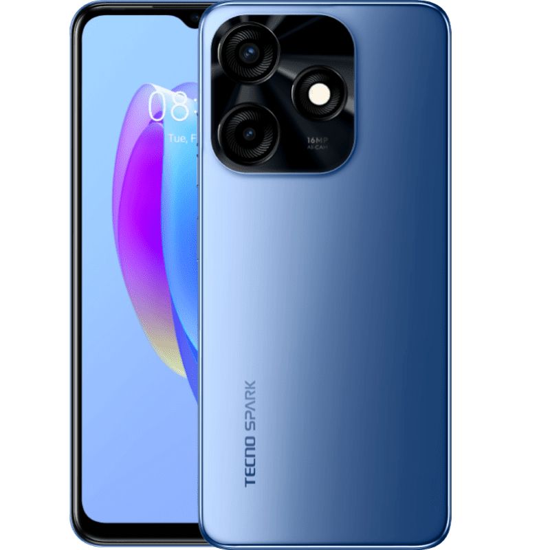 Spark 10C (KI5k) 6.6" HD+ 90Hz, 128GB ROM + Up To 8GB RAM, 16MP + 8MP Selfie, 5000mAh Type-C, 4G - Blue