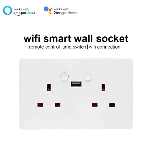 Smart Life Wifi Wall Socket - 13amp Double Socket