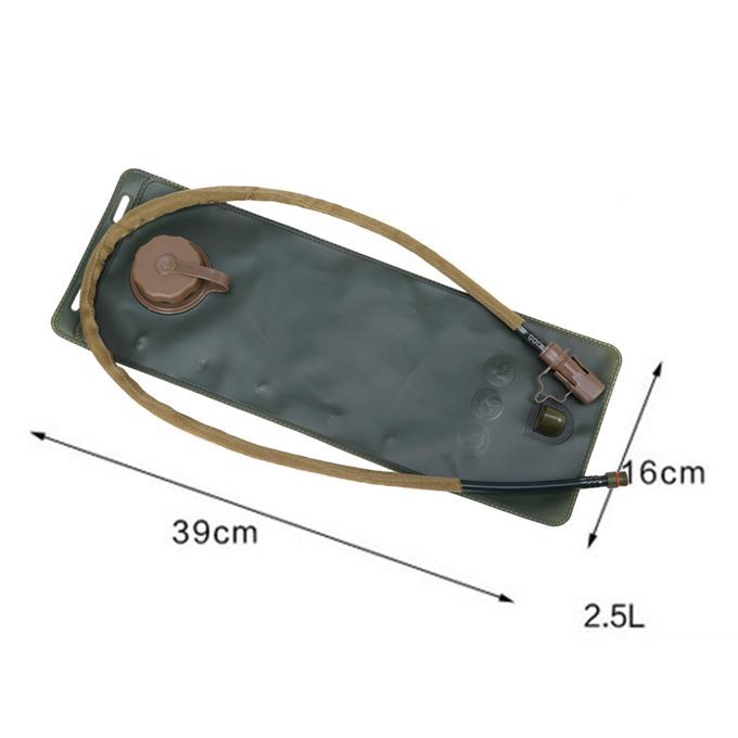 Water Bladder Hydration Backpack Bag Rucksack Water Khaki 2.5L 16x39cm