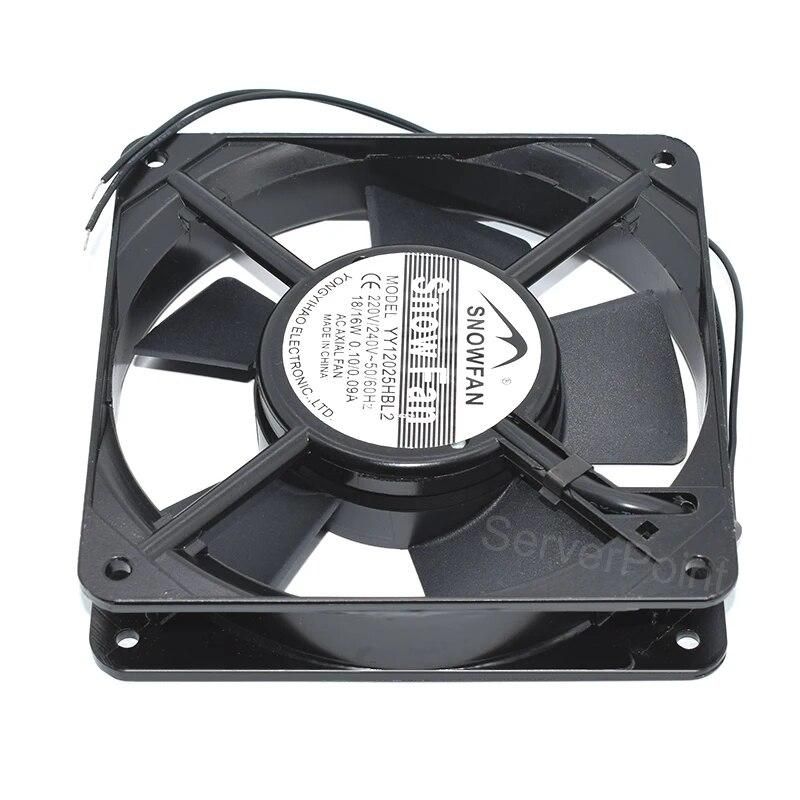 New 12025 Cooler YY12025HBL2 AC 220V 2-Wire 120*120*25MM 0.1/0.9A Double Ball Bearing Cooling 18/16W Fan