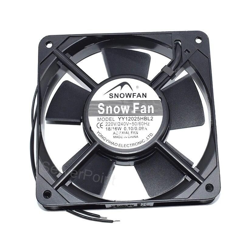 New 12025 Cooler YY12025HBL2 AC 220V 2-Wire 120*120*25MM 0.1/0.9A Double Ball Bearing Cooling 18/16W Fan