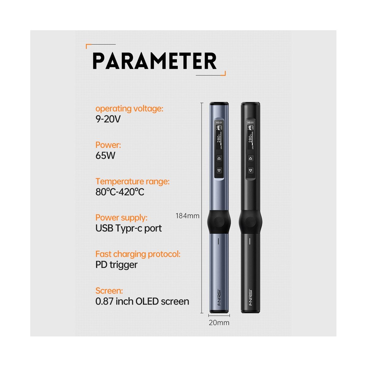 FNIRSI HS-01 Smart Electric Soldering Iron PD 65W