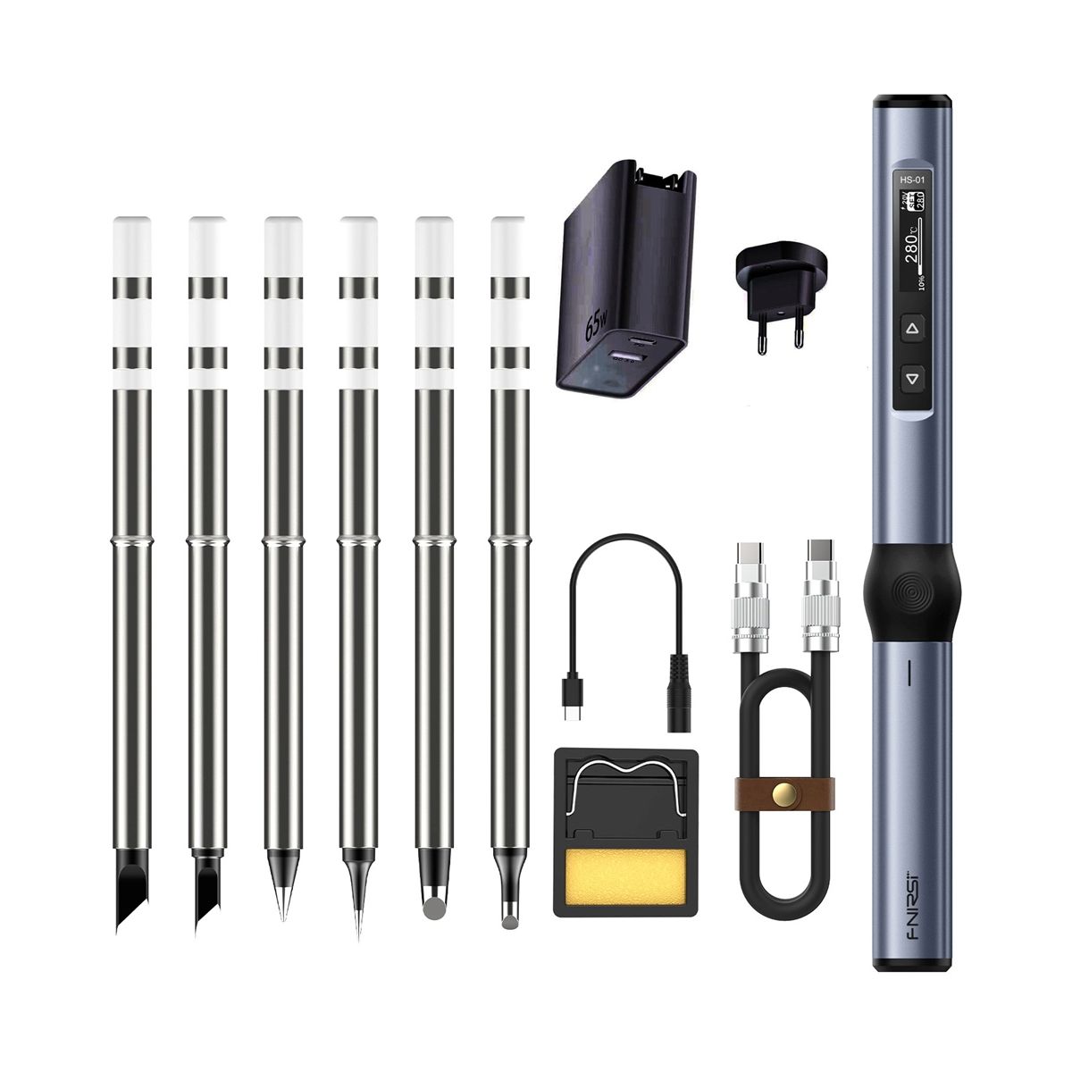 FNIRSI HS-01 Smart Electric Soldering Iron PD 65W