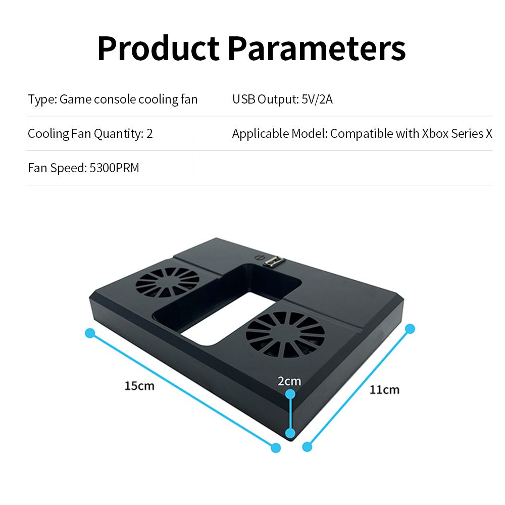 Game Console Cooling Fan With 2 High-speed Cooling Fans