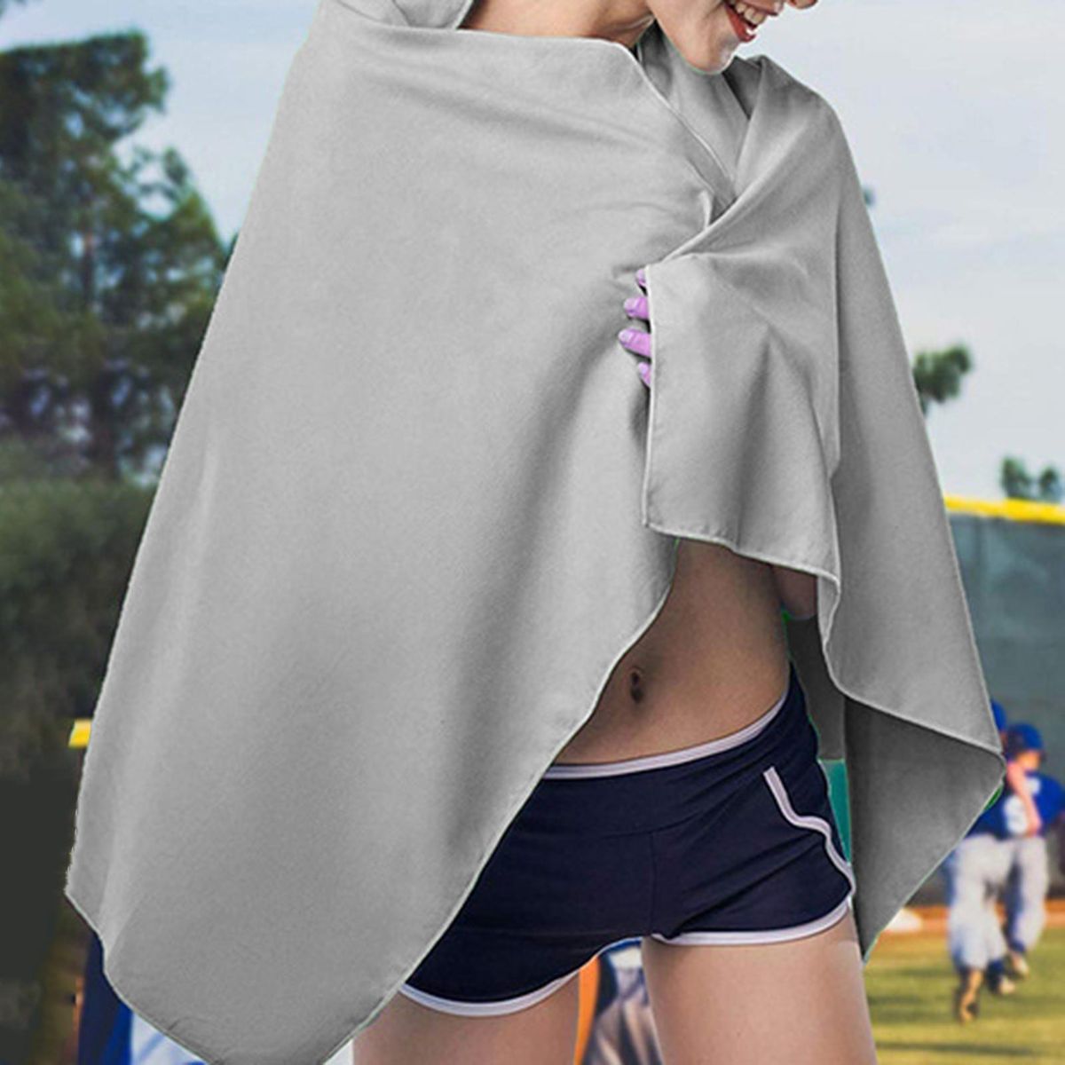 Gym Towel Microfiber Quick-drying Yoga Towel Grey