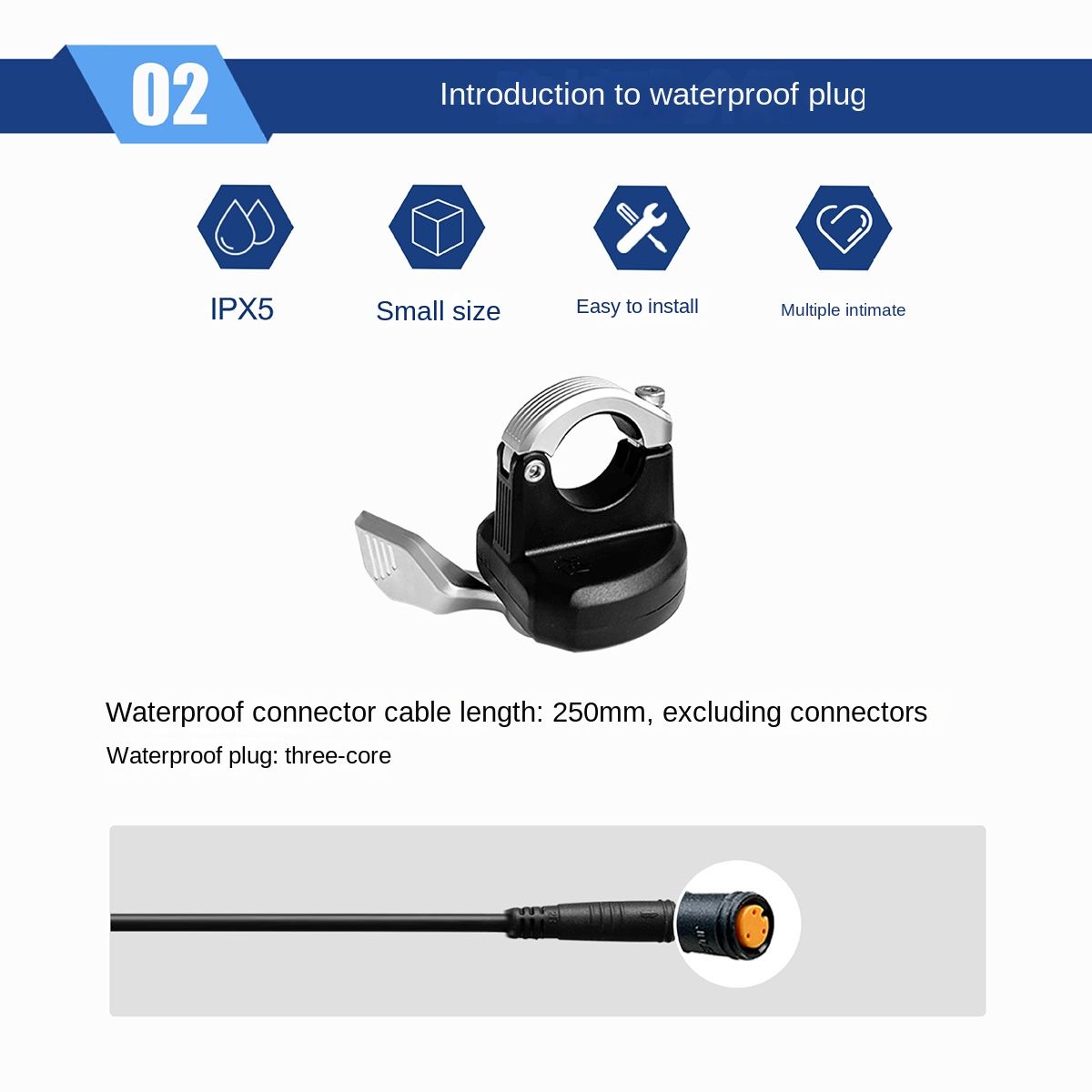 Electric Bicycle Thumb Throttle for Bafang BBS01 02 BBSHD Middle Motor Bicycle Modification Accessories 108-2