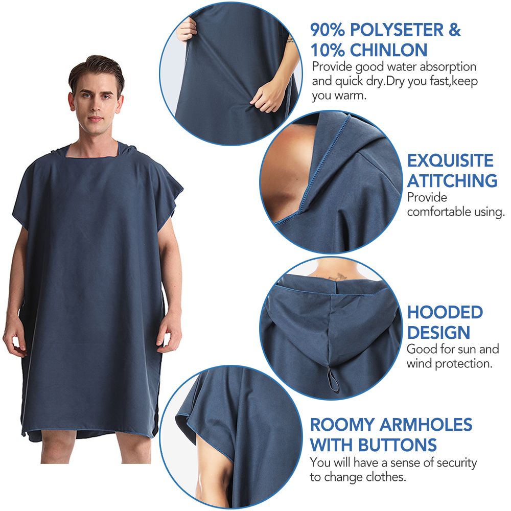 Quick Dry Hooded Towel With Hood Wetsuit Changing Towel For