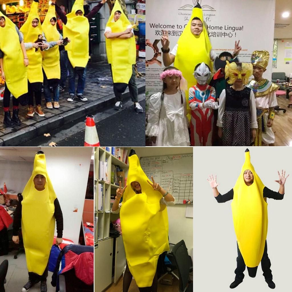 Funny Adult Banana Fancy Dress Costume Outfit