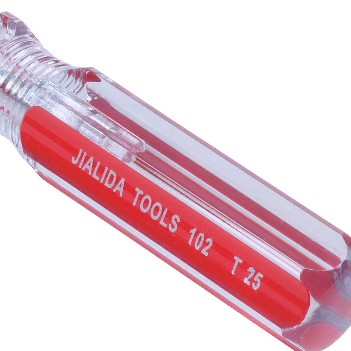 2 Pcs Red Clear Antislip Handle 4mm Magnet Tip T25 Security Torx Screwdrivers