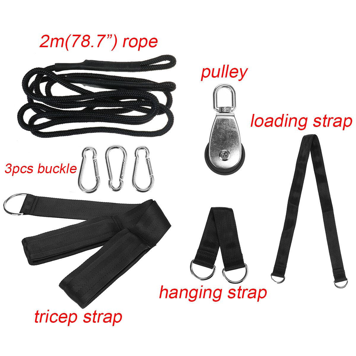 DIY Home Gym Fitness Arm Triceps Trainer Workout Weight Lifting Pull Rope Pulley