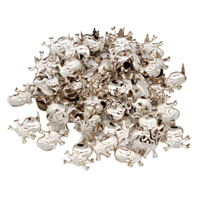 150Pcs Retro Silver Skull Rivet Studs Claw For DIY Shoes Bags Leather