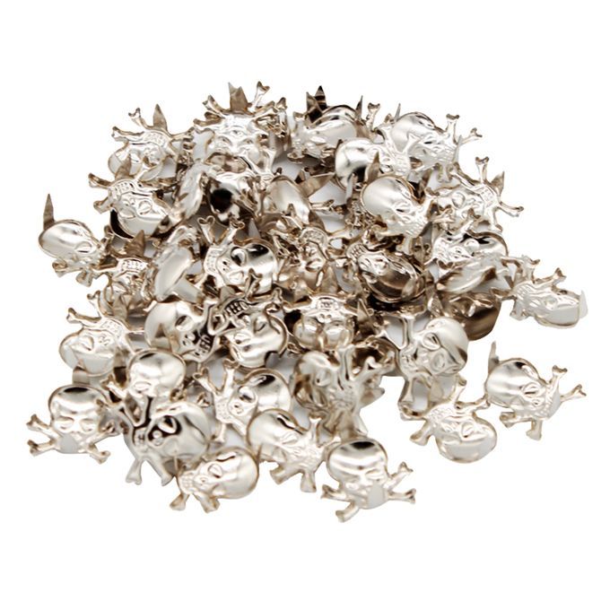 150Pcs Retro Silver Skull Rivet Studs Claw For DIY Shoes Bags Leather
