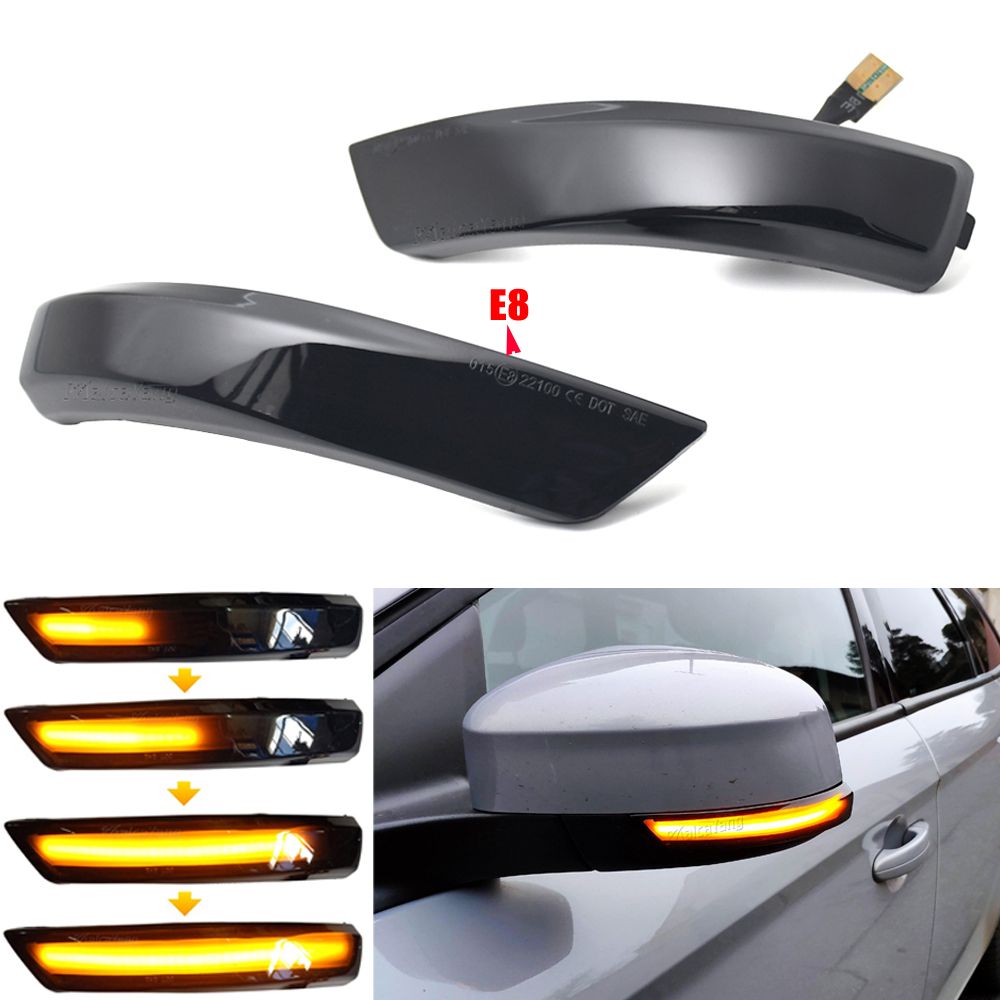 LED Dynamic Blinker Side Marker Turn Signal Light Repeater Indicator For Ford Focus 2 3 Mk2 Mk3 Mon