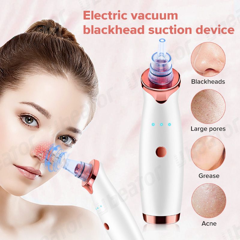 USB Charging Vacuum Suction Blackhead Remover For Nose,Facial Pore Acne Grease Cleaner Skin Care-A5