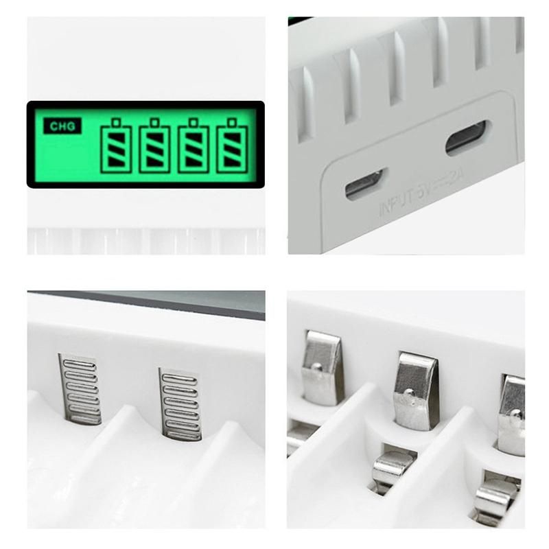 Smart Intelligent LCD Display Battery Charger with 4 Slots for AA/AAA NiCd NiMh Rechargeable Batteries Nimh AA Charger