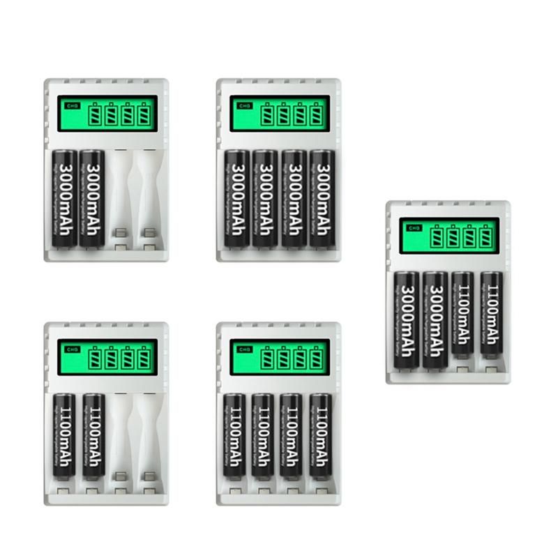 Smart Intelligent LCD Display Battery Charger with 4 Slots for AA/AAA NiCd NiMh Rechargeable Batteries Nimh AA Charger