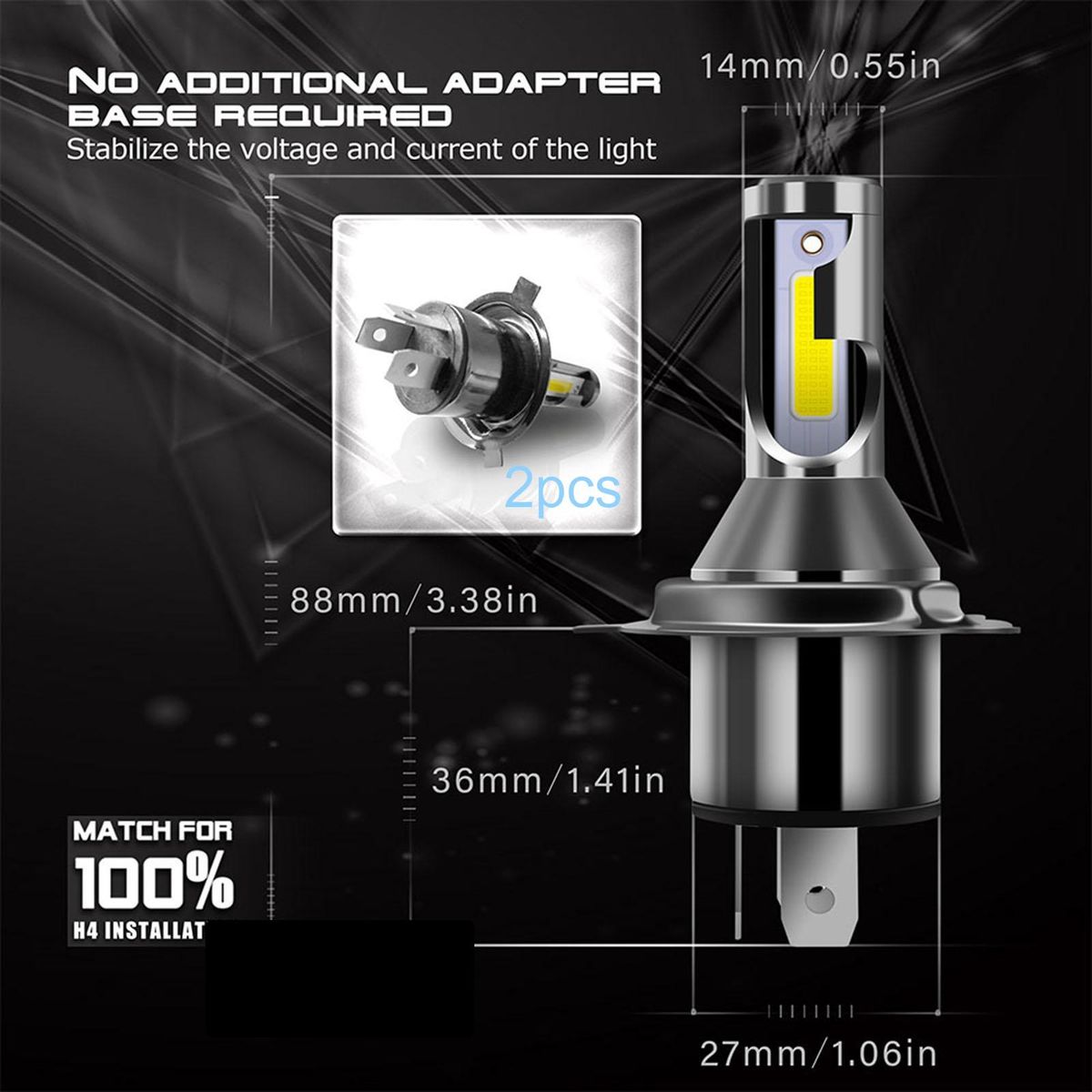 H4 9003  Bulbs 6000K White /26000LM/