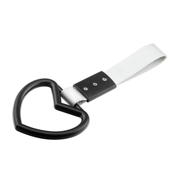 Warning Strap Heart Shape Decoration Lightweight-Black