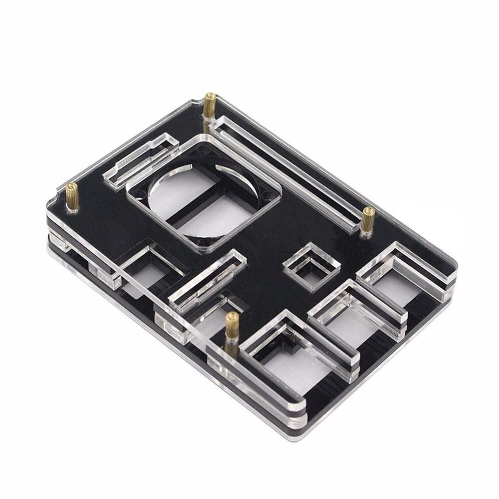 Acrylic Clear Case Enclosure Box + Cooling Fan for