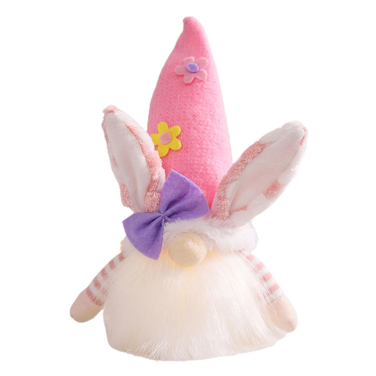 Plush Toy Glowing Faceless Gnome Dwarf Easter Decoration Pink