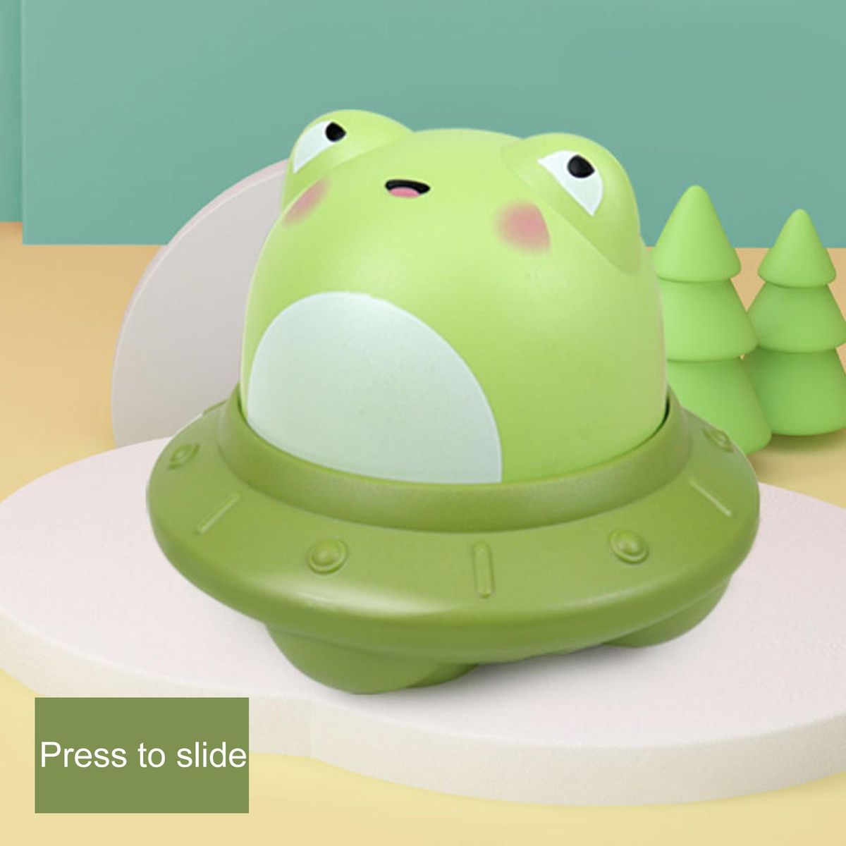 Children Toy Car Press And Go Cartoon Animal Toy Car Green
