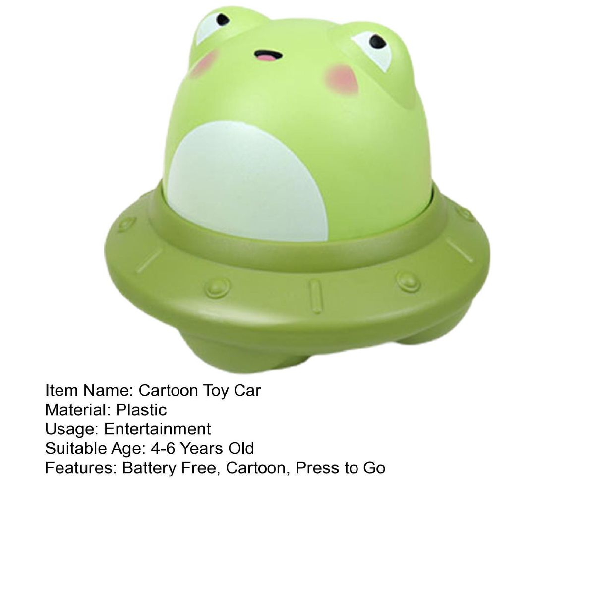 Children Toy Car Press And Go Cartoon Animal Toy Car Green