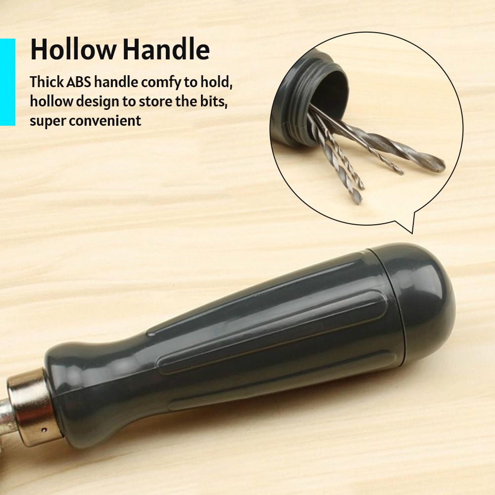 Hand Drill Bits Set 7 In 1 Manual Tool Pin Vises With 5 Pcs