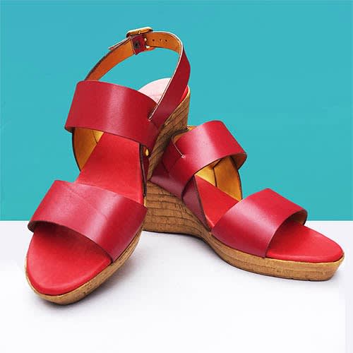 V-Wedge Sandal - Red