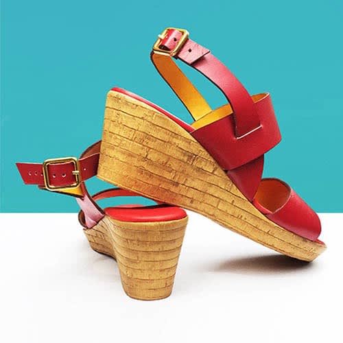 V-Wedge Sandal - Red