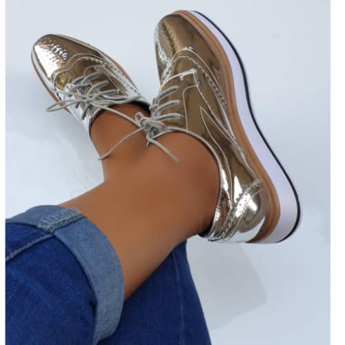 Female Sneakers - Gold
