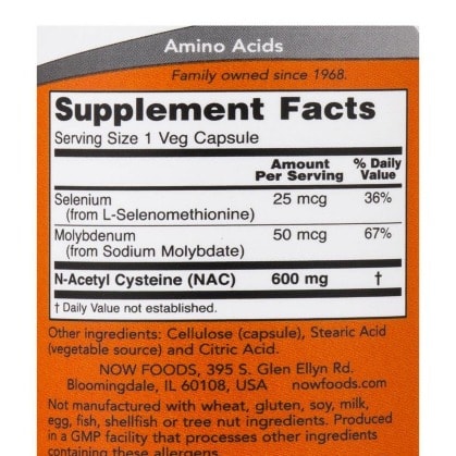 Nac N-acetyl Cysteine 600 Mg - 100 Capsules