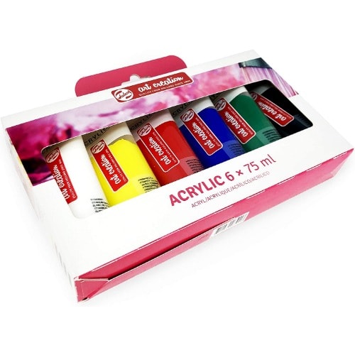 Art Creation - Acrylic Paint Set - 6 X 75ml Tubes - Assorted Colours