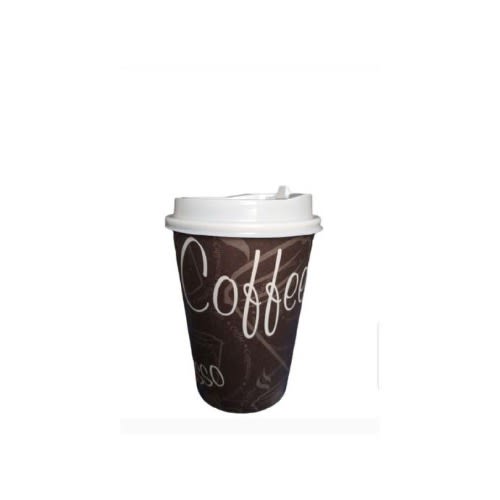 Paper Coffee - Tea Cups With Lid- 50 Pieces -8oz